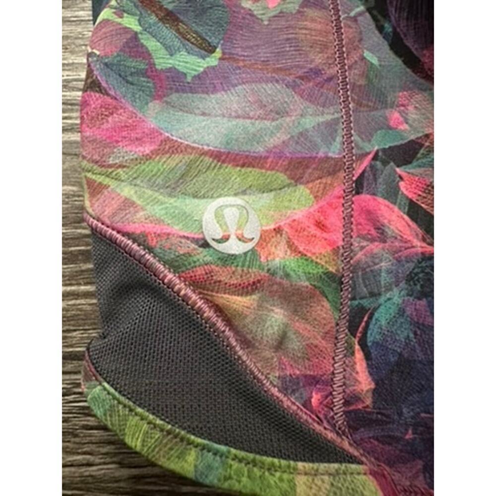 Lululemon Hotty Hot Low-Rise Lined Short 4" Vivid Floral Tone Multi GraphiteGrey - Picture 6 of 8